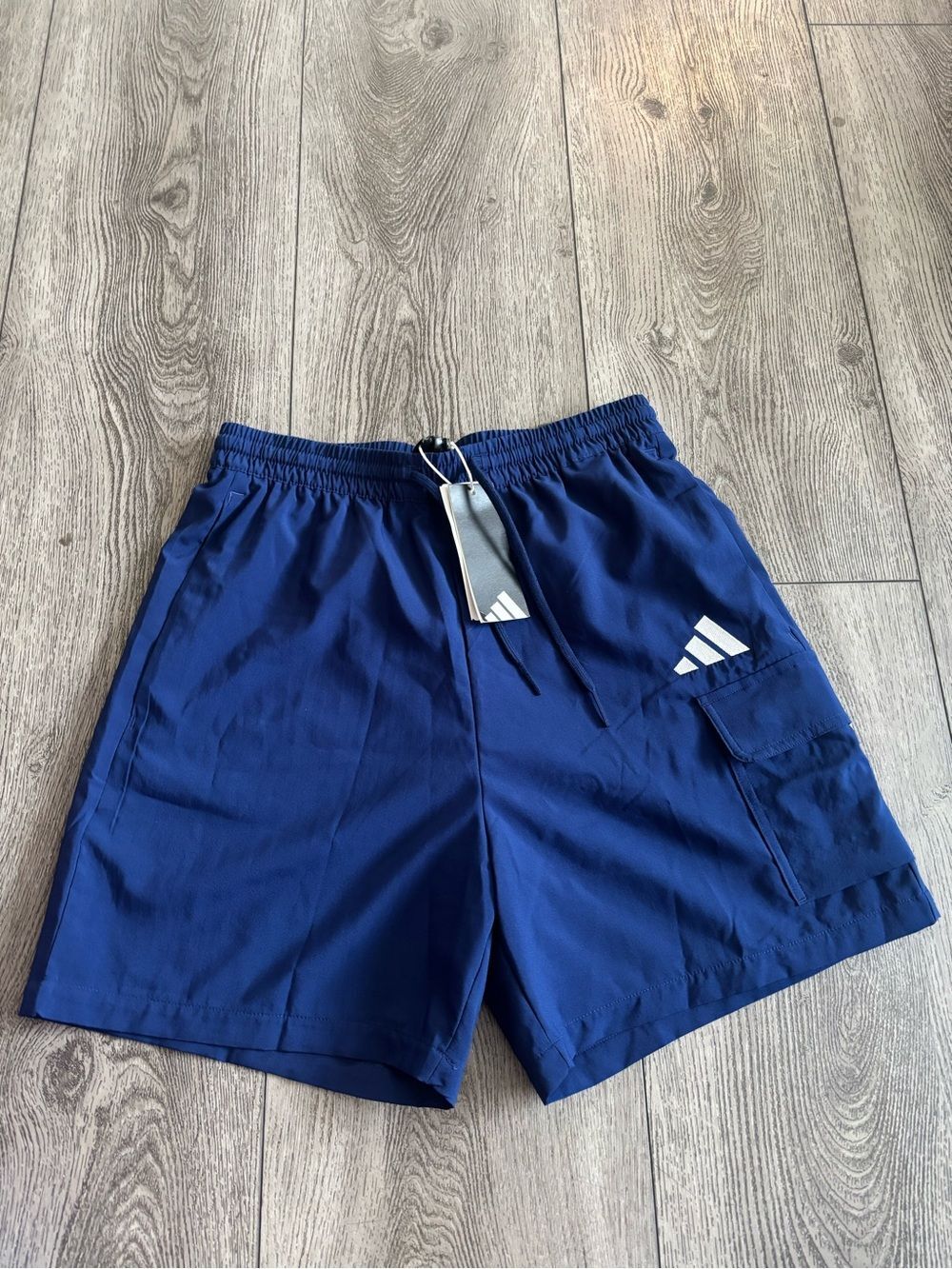 Adidas Men's Navy Athletic Shorts with Cargo Pocket